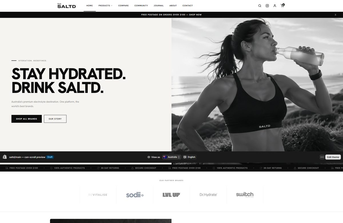 DRINK SALTD — landing page