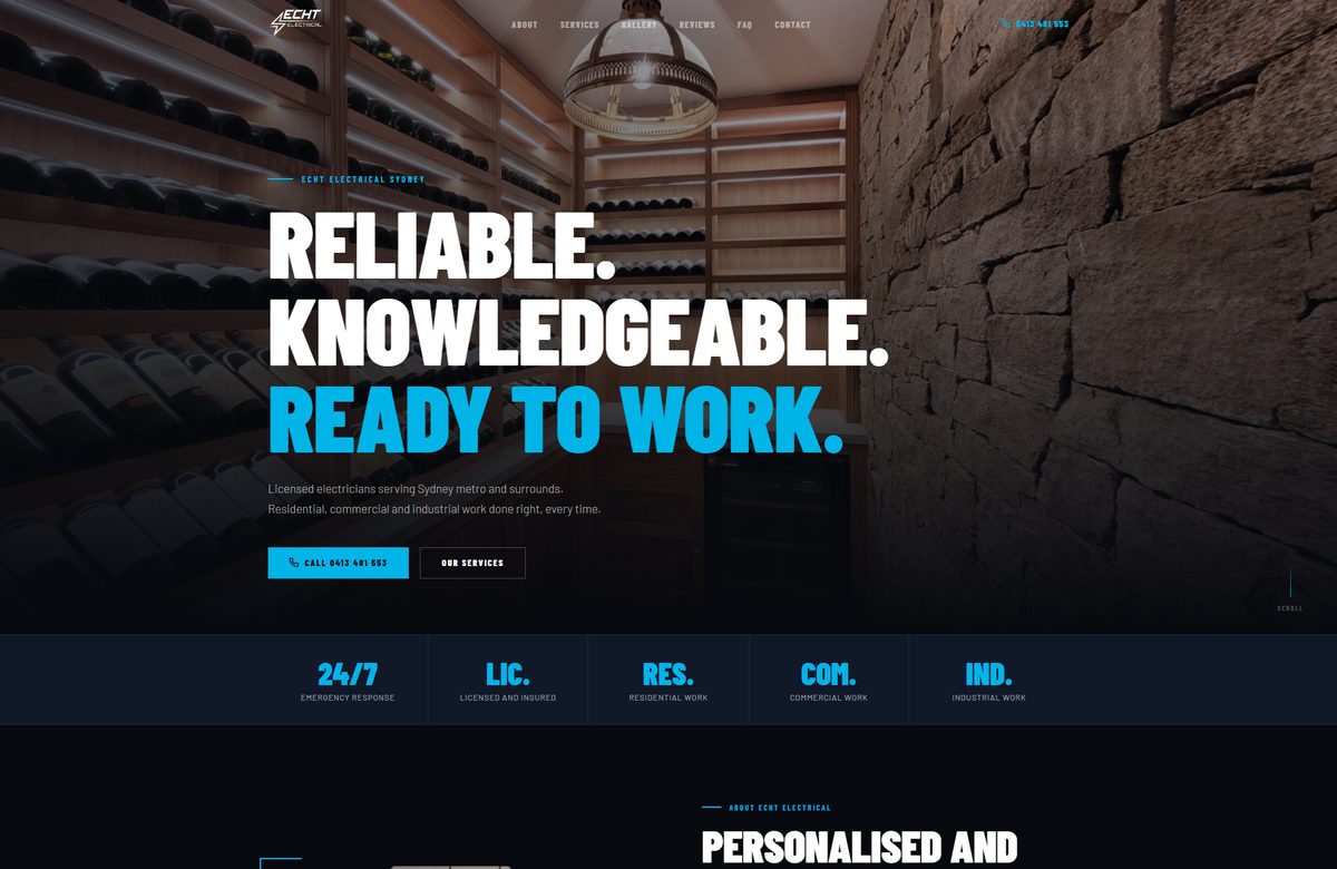 Echt Electrical — landing page
