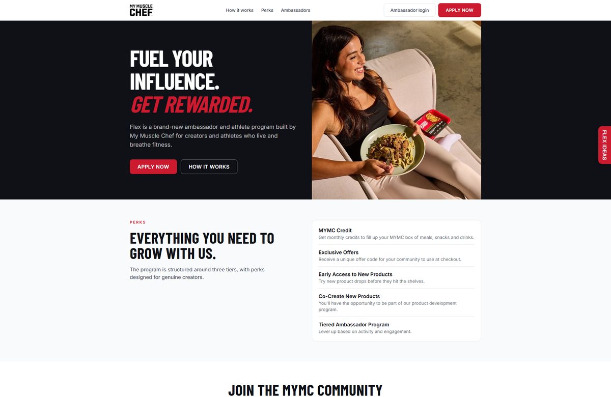 My Muscle Chef Flex — landing page