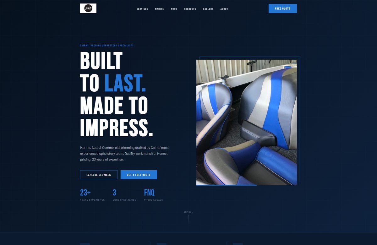 Stitch Trim — landing page